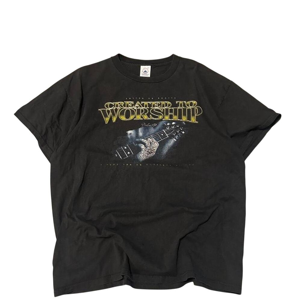 Vintage Delta black 90s black faded christian worship XL